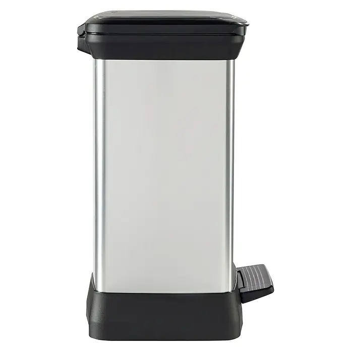 Keter Treteimer Deco Bin Metallics Duo - 30 l, Metall, Schwarz/Silber - Metall-Abfallbehälter mit Fußpedal, ideal für Küche oder Bad. Hygienische Lösung zur einfachen Abfallentsorgung.