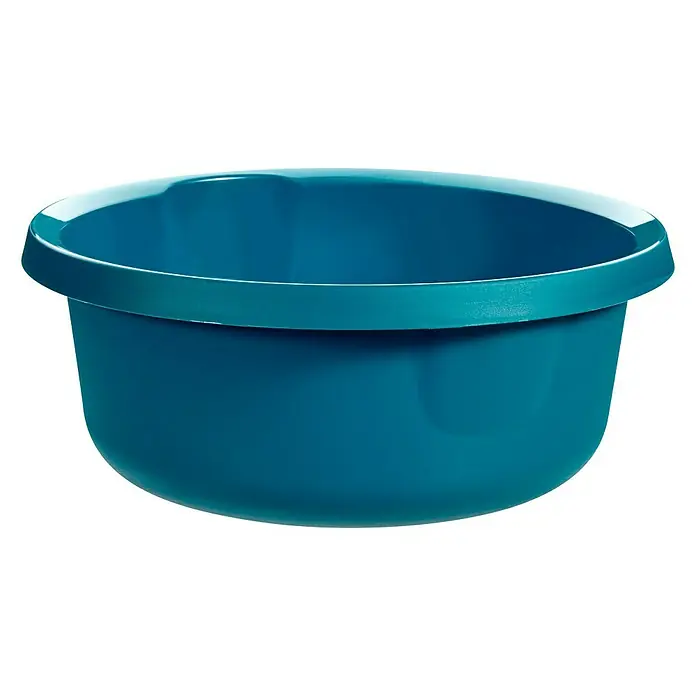 Curver Schüssel Essentials - 10 l, Rund, Petrol - Blaue Kunststoff-Waschschüssel mit breitem Rand für einfache Handhabung und vielseitige Anwendungen im Haushalt.