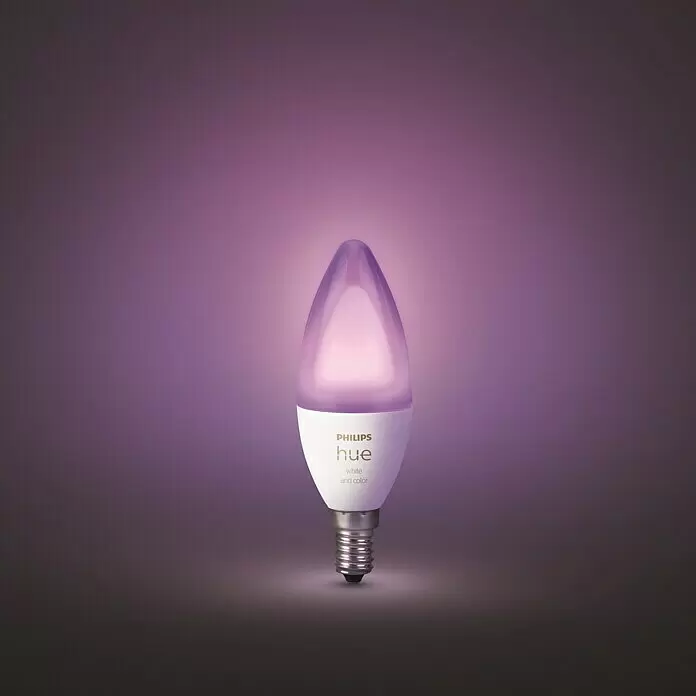 Philips Hue Smart-LED-Lampe White & Color Ambiance - E14, Dimmbar, RGBW, 470 lm, 5,3 W - Bildausschnitt
