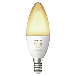 Philips Hue LED-Lampe White Ambiance (E14, Dimmbar, Warmweiß, 470 lm, 5,2 W)