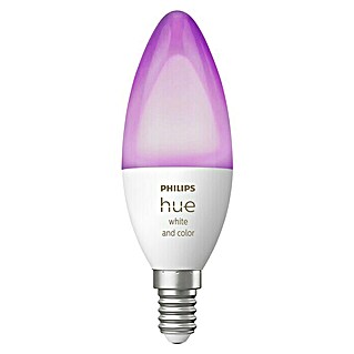 Philips Hue Bombilla LED Vela (E14, Intensidad regulable, RGBW, 470 lm, 5,3 W)
