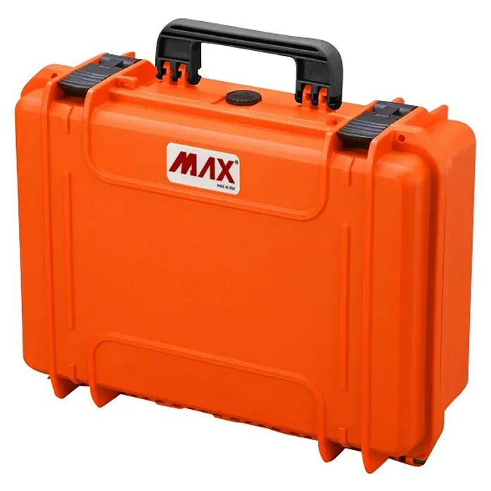 Wasserdichter Koffer MAX430 - L x B x H: 464 x 366 x 176 mm, Kunststoff, Ohne Schaumstoffeinlage, Orange - Orangefarbener MAX-Schutzkoffer, ideal zum sicheren Transport empfindlicher Ausrüstung. Robuste Bauweise für zuverlässigen Schutz.
