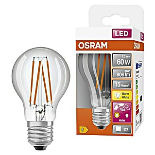 Osram LED-Lampe Osram LED-Lampe Glühlampenform E27 matt mit Tageslichtsensor (E27, 7,3 W, 806 lm)