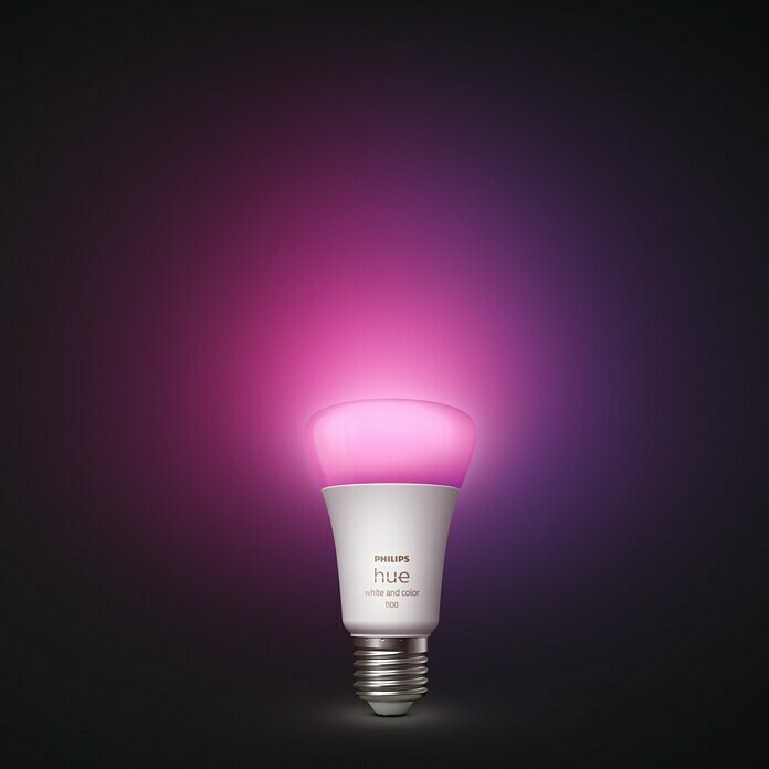 Philips Hue Set Smart LED-Lampe White & Color (E27, Dimmbar, RGBW, 1.100 lm, 9 W, 4 Stk.) | BAUHAUS