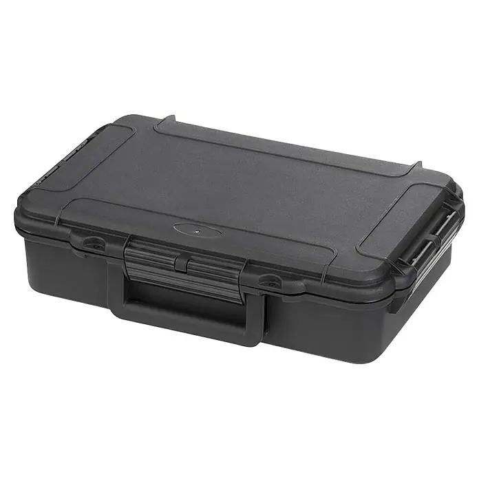 Wasserdichter Koffer MAX GRIP - L x B x H: 350 x 230 x 86 mm, Mit Würfelschaumstoffeinlage, Schwarz, Kunststoff - Schwarzer, wasserdichter Schutzkoffer mit Tragegriff für sicheren Transport und Aufbewahrung empfindlicher Gegenstände.