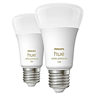 Philips Hue LED-Lampe White Ambiance (8 W, A60, 1.100 lm, 2 Stk.)