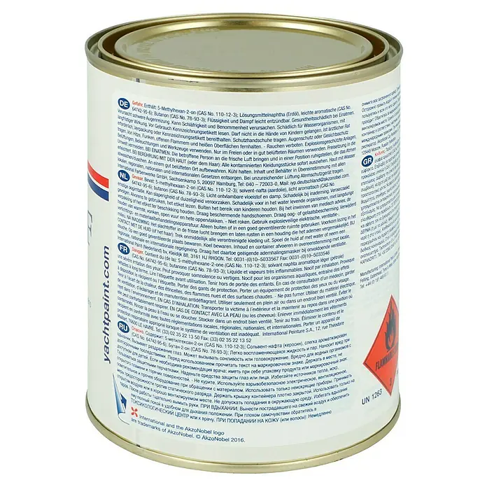 International Abbeizer Interstrip AF - 1 l, Materialeignung: Stahl - Lackdose mit Warnhinweisen und Herstellerinformationen.