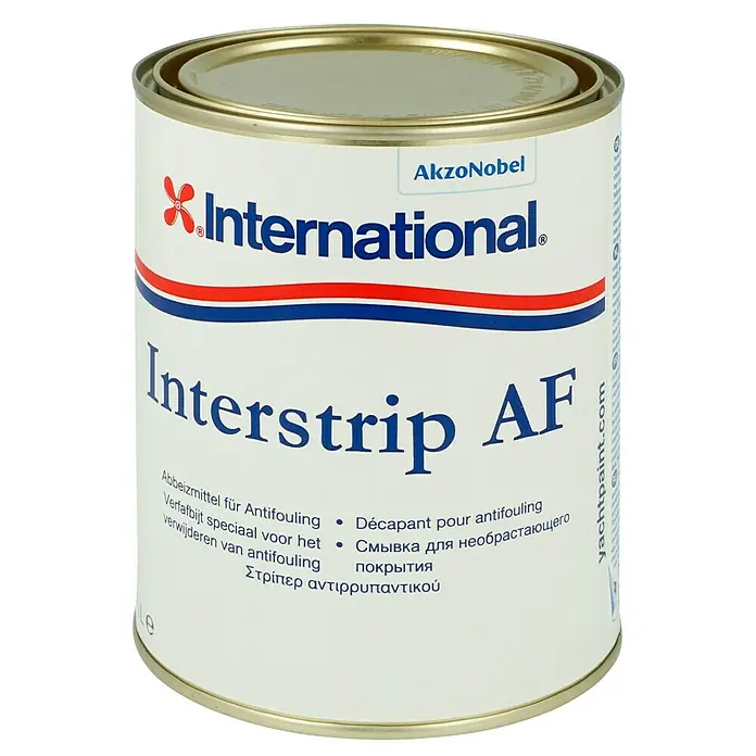 International Abbeizer Interstrip AF - 1 l, Materialeignung: Stahl - Dose International Interstrip AF Abbeizmittel für Antifouling. Lösungsmittel zum Entfernen von Antifouling-Farben von Bootsrümpfen und anderen Oberflächen.