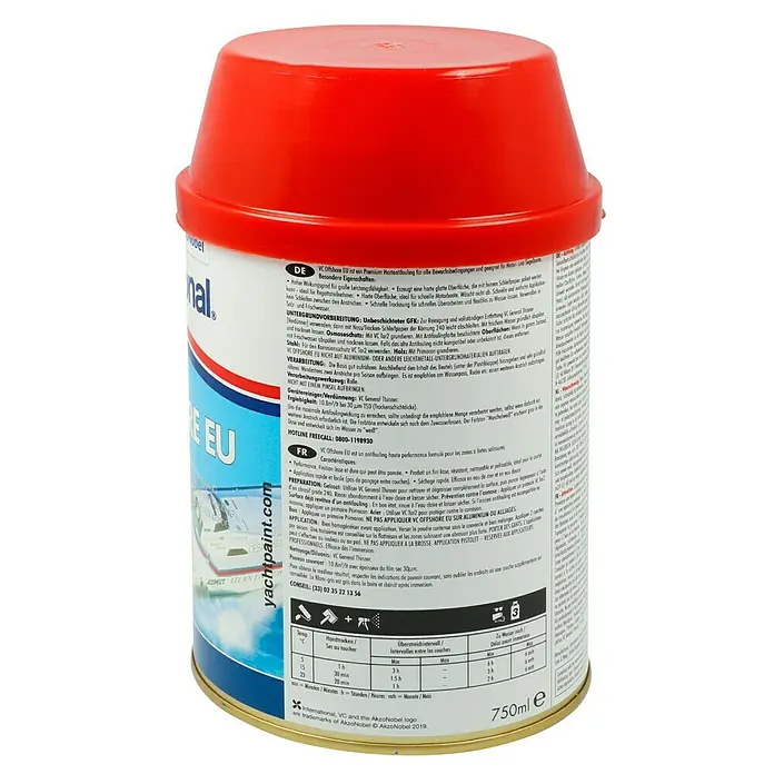 International Hartantifouling VC Offshore EU - Blau, 750 ml - Dose VC Offshore EU Antifouling, Premium-Antifouling für Bewuchsbedingungen, geeignet für Motor- und Segelboote, 750ml für optimalen Schutz.