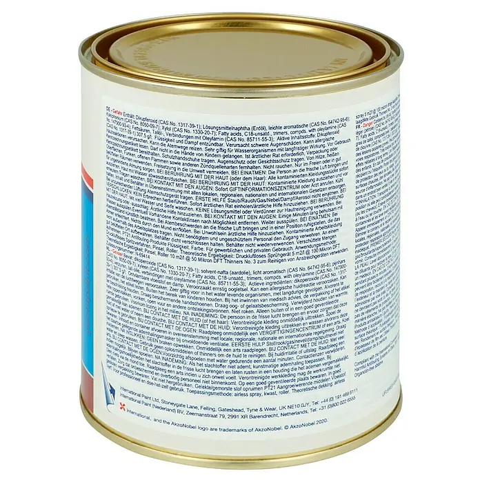 International Selbstpolierendes Antifouling Boatguard 100 - Rot, 750 ml - Dose mit Antifouling-Farbe von International Paint zur Verwendung auf Booten, um Bewuchs zu verhindern.