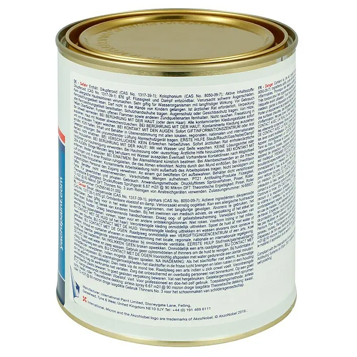 International Selbstpolierendes Antifouling Micron 350 - Marineblau, 750 ml - Eine Dose Antifouling-Bootsfarbe, ideal zum Schutz des Unterwasserschiffs vor Bewuchs und zur Verbesserung der Leistung im Wasser.