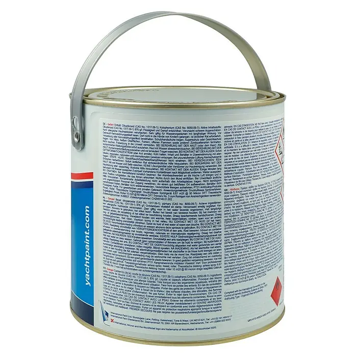 International Selbstpolierendes Antifouling Micron 350 - Marineblau, 2,5 l - Ein Behälter Antifouling-Farbe von Yachtpaint, ideal zum Schutz von Booten vor Bewuchs im Wasser.