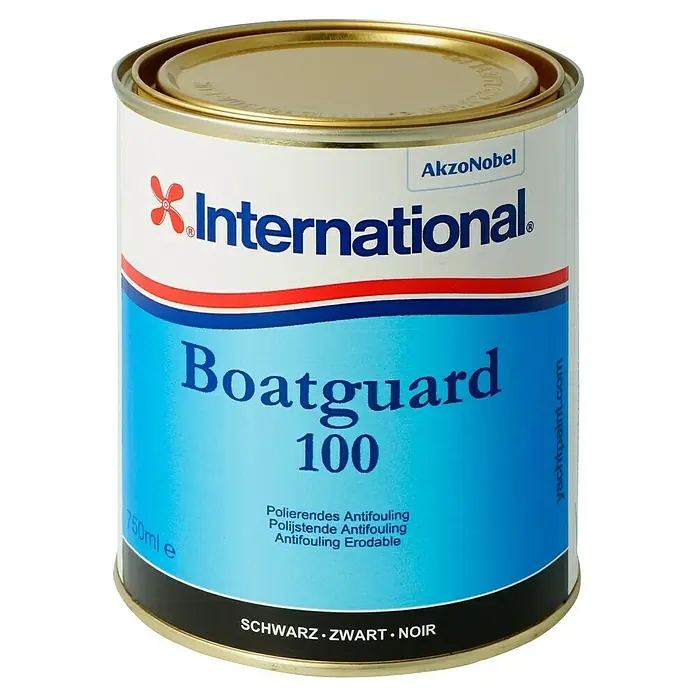 International Selbstpolierendes Antifouling Boatguard 100 - Schwarz, 750 ml - Dose International Boatguard 100 Antifouling Farbe. Schützt Ihr Boot zuverlässig vor Bewuchs im Wasser, ideal für den Unterwasserbereich.