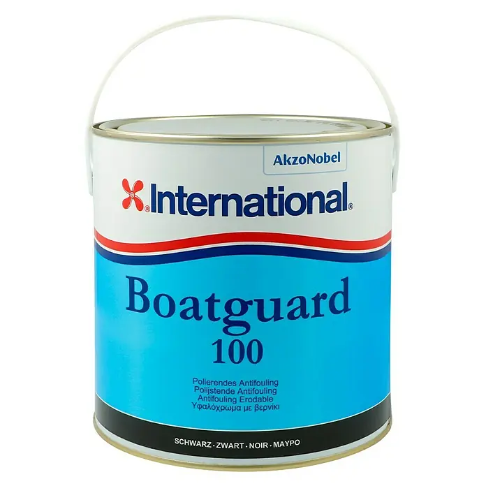 International Selbstpolierendes Antifouling Boatguard 100 - Schwarz, 2,5 l - Dose International Boatguard 100 Antifouling-Farbe, ideal für den Schutz von Bootsrümpfen vor Bewuchs.