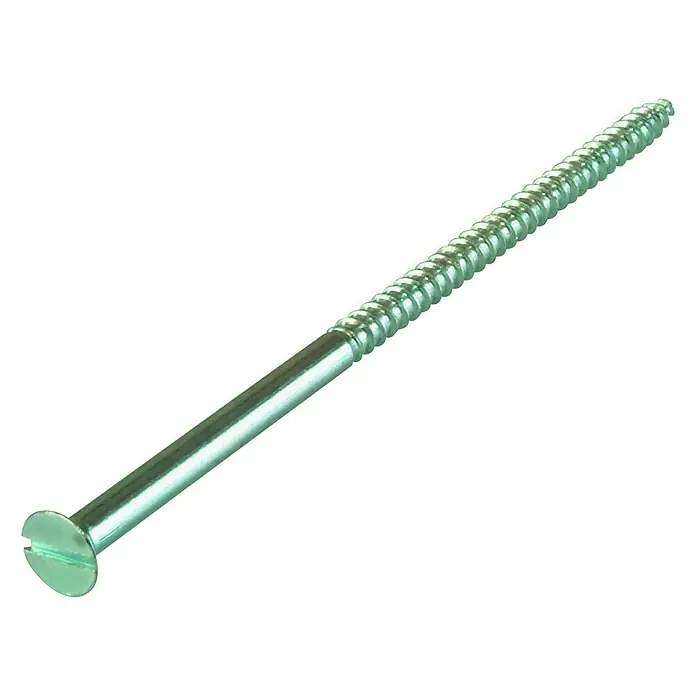 Stabilit Universalschraube - Ø x L: 2,5 x 16 mm, 45 Stk. - Eine Nahaufnahme einer einzelnen Holzschraube mit Schlitzkopf, die sich ideal für Holzbearbeitungsprojekte eignet.