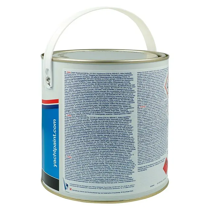 International Selbstpolierendes Antifouling Micron 350 - Schwarz, 2,5 l - Abgebildeter Yachtlack in einer Dose mit Griff für einfache Handhabung.