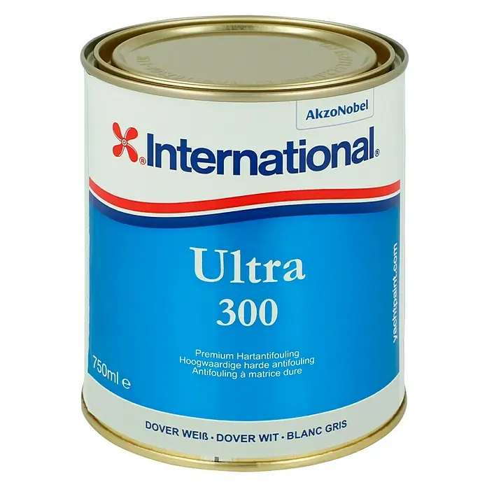 International Hartantifouling Ultra 300 - Doverweiß, 750 ml - Dose International Ultra 300 Antifouling Farbe, ein hochwertiger Unterwasseranstrich für Boote und Yachten, schützt zuverlässig vor Bewuchs.