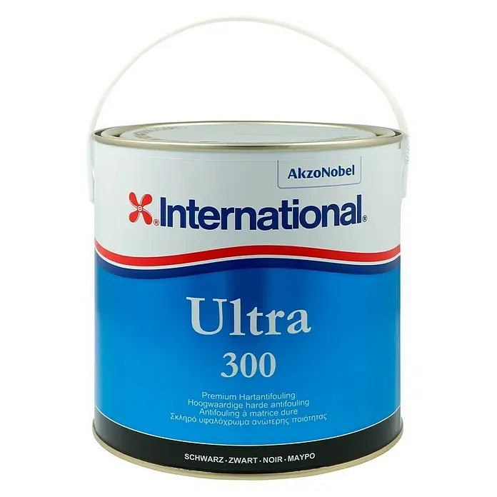 International Hartantifouling Ultra 300 - Schwarz, 2,5 l - Dose International Ultra 300 Antifouling Farbe von AkzoNobel, ideal für den Schutz von Bootsrümpfen vor Bewuchs.