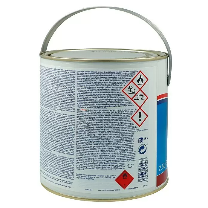 International Selbstpolierendes Antifouling Micron 350 - Rot, 2,5 l - Rückansicht