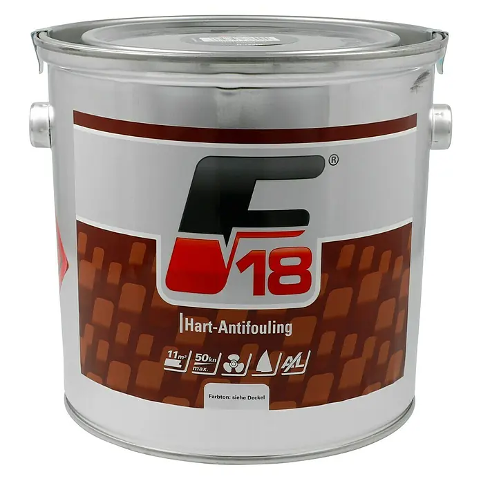 F18 Hartantifouling - Schwarz, 2,5 l - Dose Hart-Antifouling-Farbe, ideal für Boote. Schützt zuverlässig vor Bewuchs und sorgt für eine glatte Oberfläche.