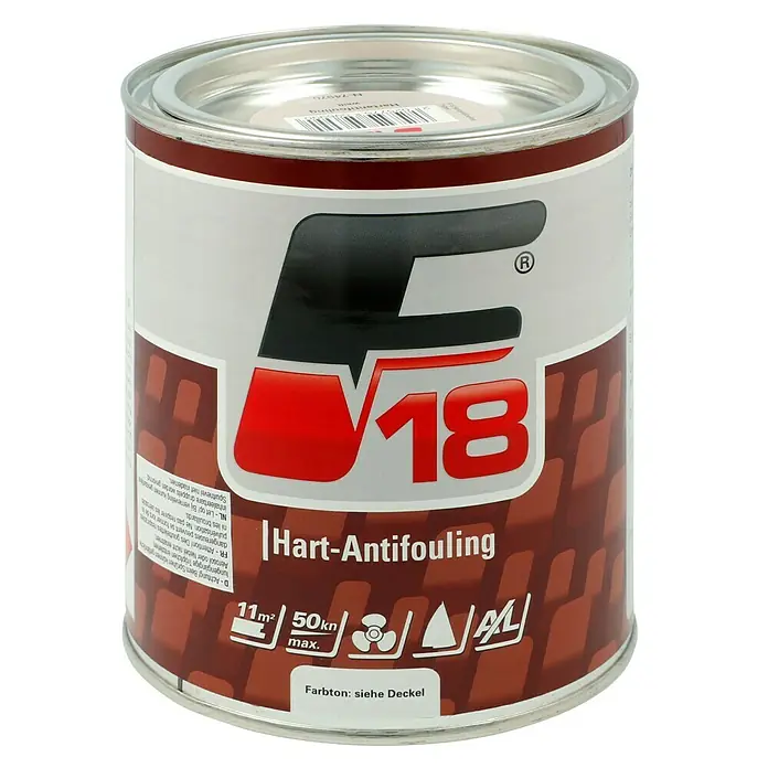F18 Hartantifouling - Weiß, 750 ml - Dose Hart-Antifouling Farbe, ideal für Boote und Schiffe, schützt vor Bewuchs und sorgt für eine glatte Oberfläche.