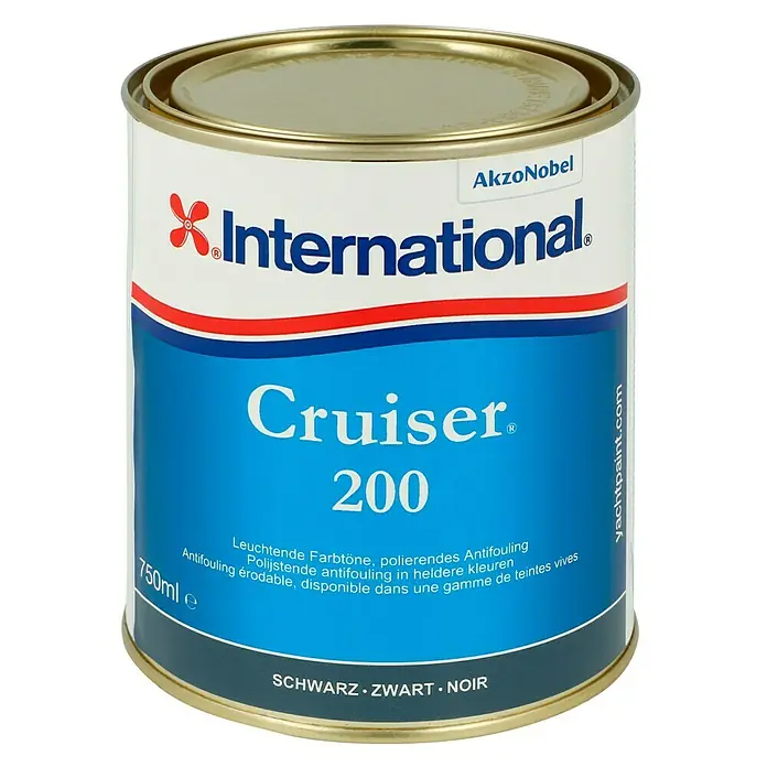 International Selbstpolierendes Antifouling Cruiser 200 - 750 ml, Schwarz - Dose International Cruiser 200 Antifouling-Bootsfarbe, 750ml. Leuchtende Farbtöne, polierendes Antifouling für Boote und Yachten.