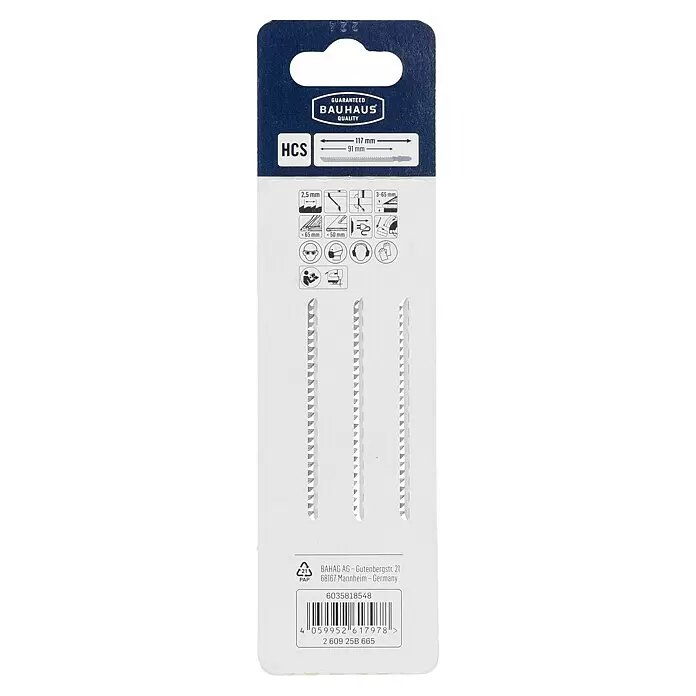 Craftomat Stichsägeblatt T 301 BCP - T-Schaft, 3 Stk. - Vorderansicht