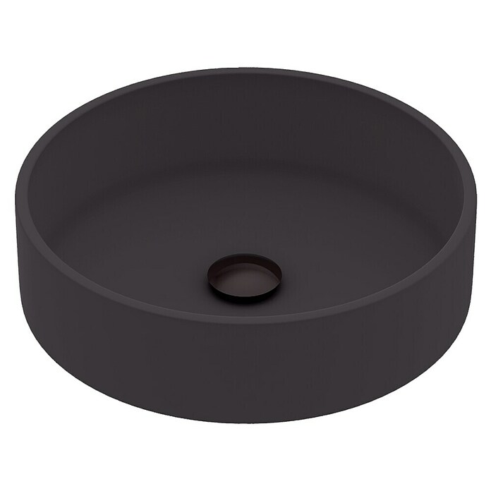 Lavabo de sobremesa Apolo (37 x 37 cm, Sin desbordamiento, Negro) | BAUHAUS