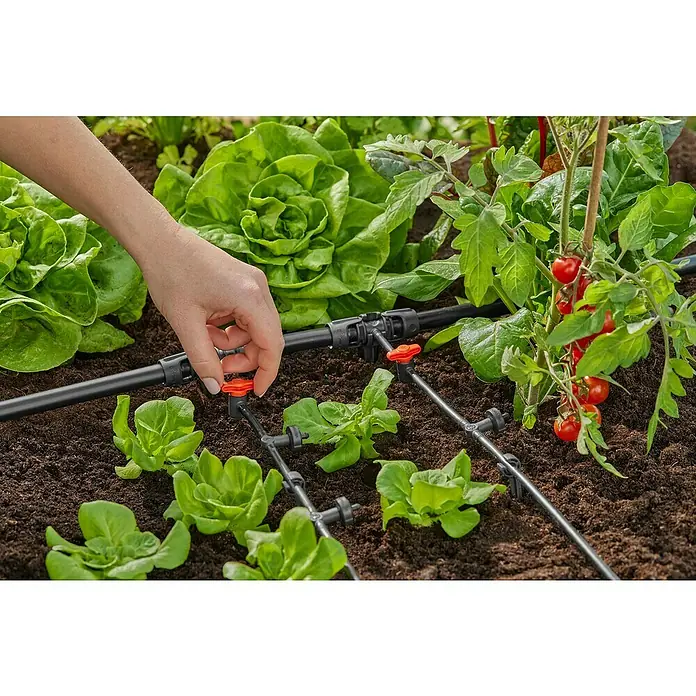 Gardena Micro-Drip Absperrventil - ³⁄₁₆″ - Gartenbewässerung mit regulierbarem Tropfsystem für Gemüse und Salat, gesteuert von einer Hand. Präzise Bewässerung direkt an der Wurzel.