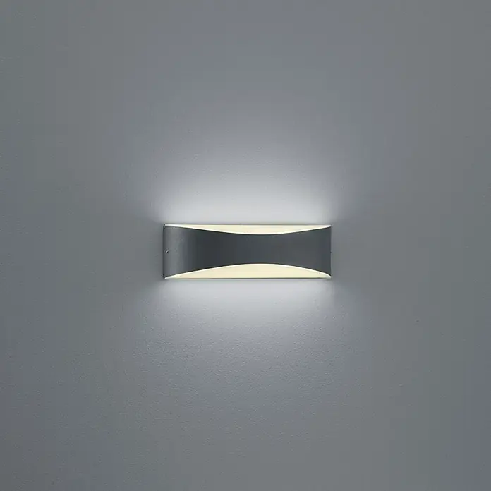 Trio Leuchten LED-Außenwandleuchte KONDA - 9 W, 5,6 x 23 x 7,2 cm, IP65 - Moderne Wandleuchte mit grauem Gehäuse und warmweißem Licht für eine angenehme Atmosphäre im Raum. Stilvolle Beleuchtung für Wohnräume.