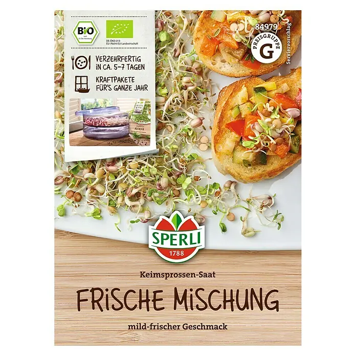 Sperli Saatgut Keimsprossen - Frische Mischung - 40g - Produktfoto von Sperli Frische Mischung Keimsprossen-Saat. Eine gesunde und köstliche Ergänzung für Ihre Küche.