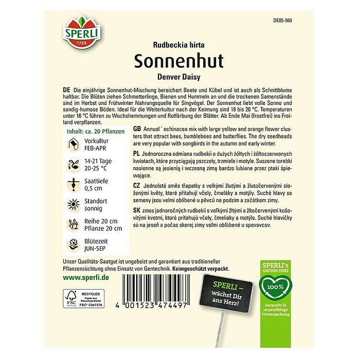 Sperli Blumensamenmischung Sonnenhut Denver Daisy (Rudbeckia hirta, Zweifarbig) | BAUHAUS