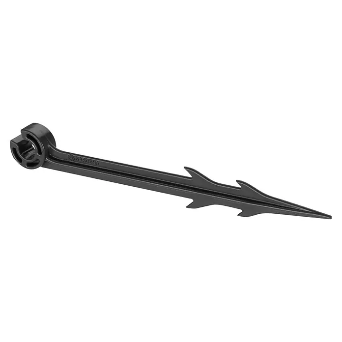 Gardena Micro-Drip Rohrhalter - 15 Stk., Größe Anschluss: ³⁄₁₆″ - Schwarzer Gardena Micro-Drip-System Rohrhalter zur sicheren Befestigung von Tropfrohren im Garten. Einfache Installation und robuste Bauweise.
