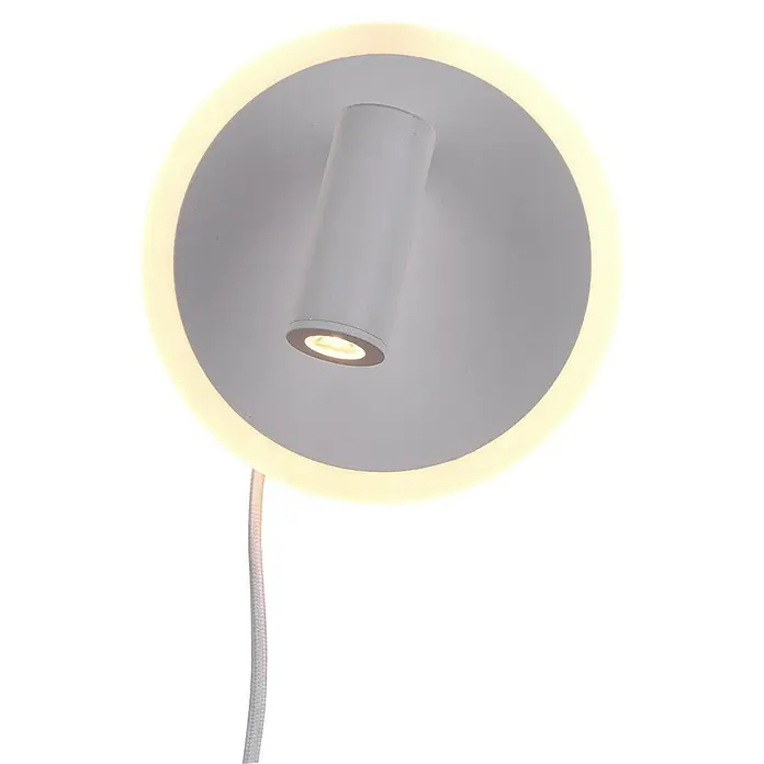 Trio Lighting Aplique de pared LED redondo Jordan - 7 W, Blanco, Blanco cálido - Lámpara de pared LED blanca con luz de fondo circular, que proporciona un brillo cálido y acogedor. Diseño minimalista y moderno.