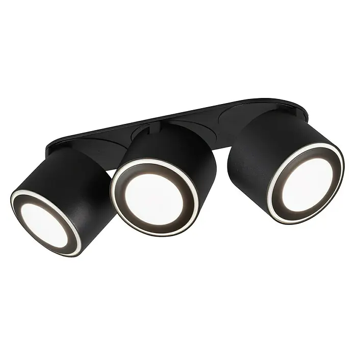 Trio Leuchten LED-Deckenstrahler Taurus - 15 W, Schwarz, Warmweiß, 3 Stk. - Moderne schwarze Deckenleuchte mit drei LED-Spots und stilvollem Design, ideal für Wohn- und Arbeitsbereiche zur gezielten Beleuchtung.