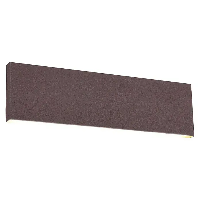 Trio Lighting Aplique de pared Concha - 12 W, L x An x Al: 4,5 x 8 x 28 cm, Óxido - Una lámpara de pared rectangular y moderna con una carcasa color chocolate y una emisión de luz blanca cálida. Iluminación elegante.