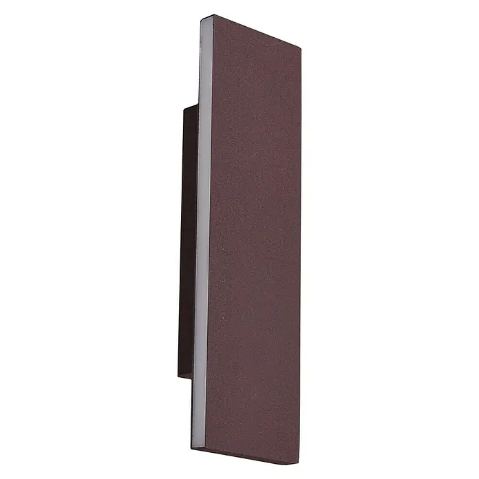 Trio Lighting Aplique de pared Concha - 12 W, L x An x Al: 4,5 x 8 x 28 cm, Óxido - Lámpara de pared marrón moderna con una fina tira de luz vertical para una iluminación interior elegante.