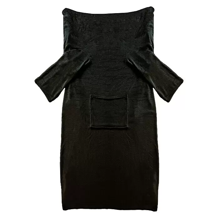 Decke Giny Ärmel - Raven, 200 x 150 cm, 100 % Polyester - Draufsicht