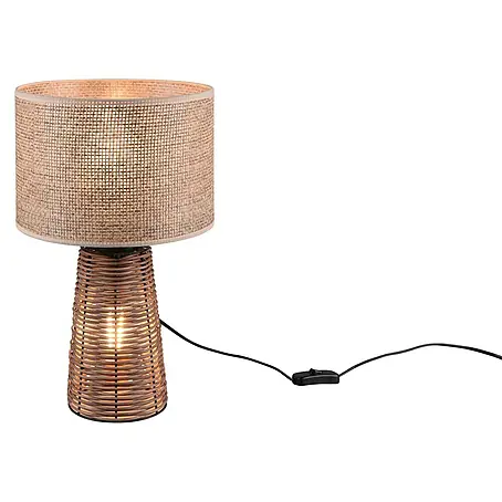 Trio Lighting  Lámpara de sobremesa redonda Straw