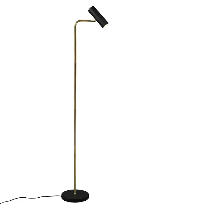 Trio Lighting Marley Lámpara de pie - 5 W, Altura: 151 cm, Dorado/Negro, GU10 - Elegante lámpara de pie con marco dorado y cabezal negro. Diseño moderno para soluciones de iluminación con estilo.