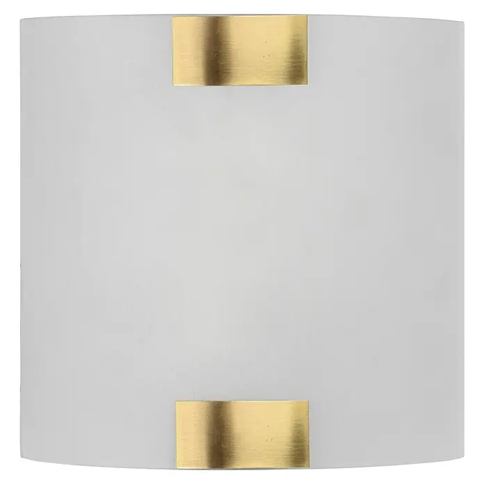 Trio Lighting Aplique de pared Pura - 25 W, L x An x Al: 7,5 x 20 x 20 cm, Dorado, E27 - Aplique de pared blanco con dos detalles dorados para una iluminación interior elegante. Diseño elegante para iluminar tu hogar.