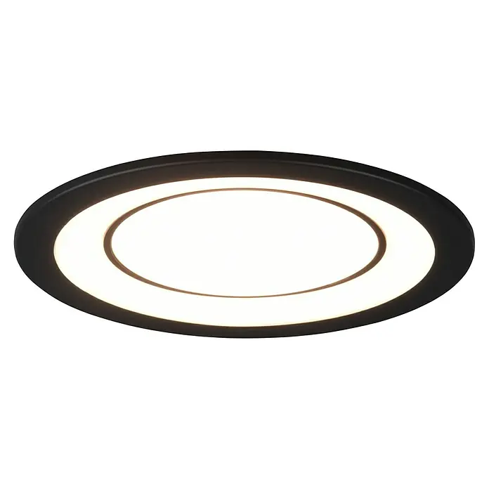 Trio Lighting Downlight empotrable LED redondo Core - 10 W, Ø x Al: 14 x 3 cm, Blanco cálido, 1 ud. - Lámpara de techo redonda moderna con iluminación LED. El diseño es simple y elegante en blanco y negro.