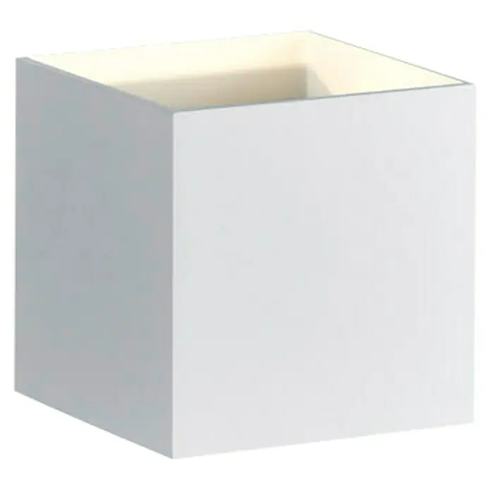 Trio Lighting Aplique de pared Louis - 4,2 W, L x An x Al: 10 x 10 x 10 cm, Blanco - Jardinera blanca en forma de cubo para interior o exterior.