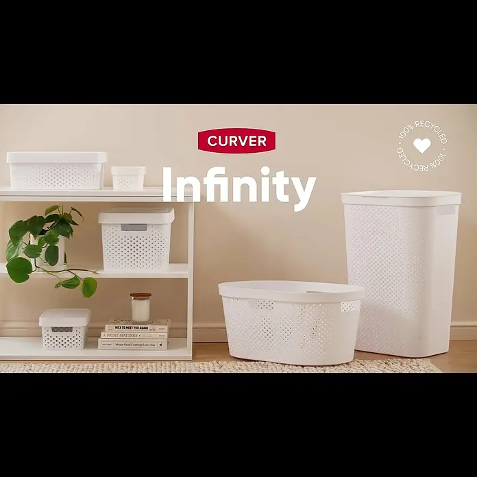 Curver Aufbewahrungsbox Infinity - L x B x H: 35,6 x 26,6 x 21,8 cm, Kunststoff, Grau - Curver Infinity recycled