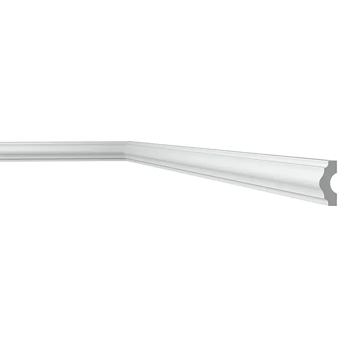 Nmc Decoflair Zierprofil Wandleiste CL1 - 2 m x 16 mm x 38 mm, Hochverdichtetes extrudiertes Polymer (HDPS) - Weiß lackierte Profilleiste mit sanften Rundungen und einer Hohlkehle, ideal für stilvolle Wand- und Deckenabschlüsse.