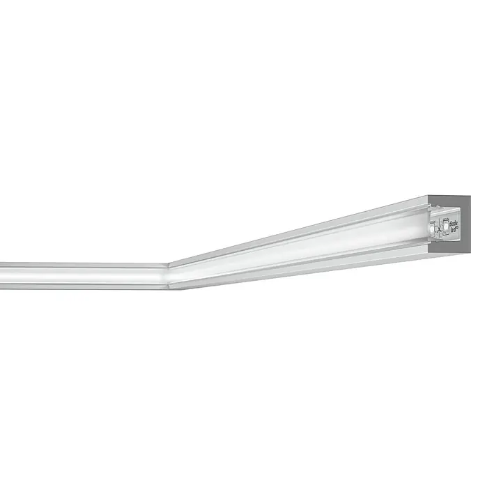 Nmc Decoflair Zierprofil CL14 - L x B x H: 2 m x 25 mm x 20 mm, Hochverdichtetes extrudiertes Polymer (HDPS) - Eine LED-Lichtleiste für Innenräume, die sich ideal für moderne Akzentbeleuchtung in Wohnräumen eignet. Die Leuchte sorgt für ein angenehmes, indirektes Licht.
