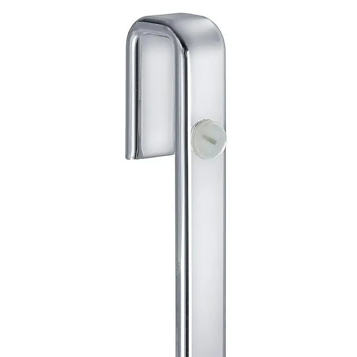Cesta de baño mampara -  - Primer plano luminoso de un gancho de puerta cromado con tope transparente, perfecto para baños o dormitorios, colgando la ropa ordenadamente.