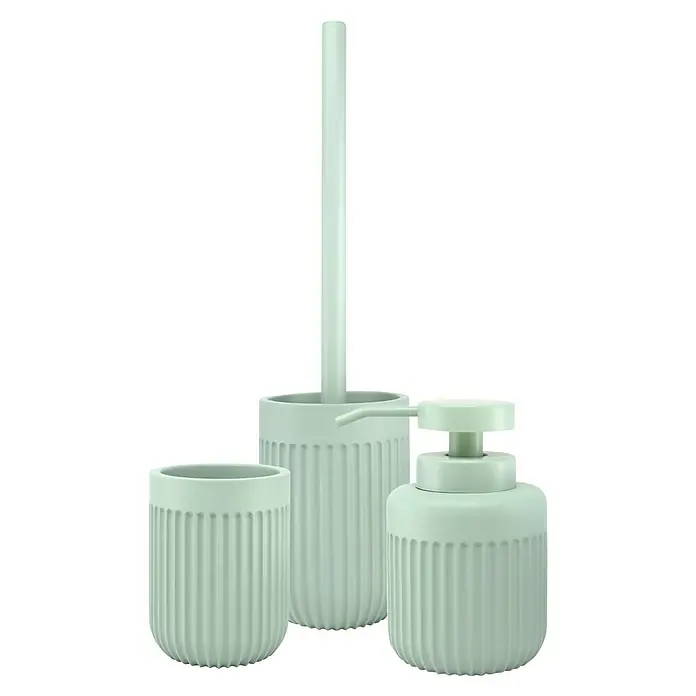 Dispensador de jabón Urban - L x An x Al: 85 x 85 x 136 cm, Plástico, Verde menta - Elegante juego de baño verde menta con dosificador de jabón, vaso y escobilla de váter. Diseño elegante para baños modernos.