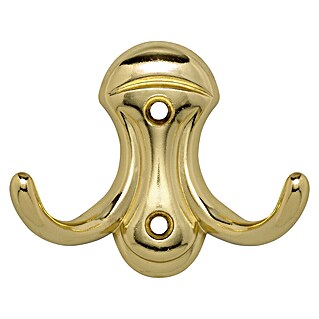 Siro Garderobenhaken (L x B x H: 84 x 67 x 33 mm, Anzahl Haken: 2 Stk., Gold, Stahl)