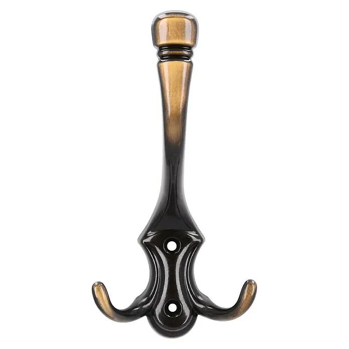 Siro Garderobenhaken - L x B x H: 169 x 85 x 76 mm, Braun, Stahl - Ein stilvoller Kleiderhaken in Antik-Optik, ideal für Jacken und Hüte. Das Design ist eine elegante Ergänzung für jeden Raum.